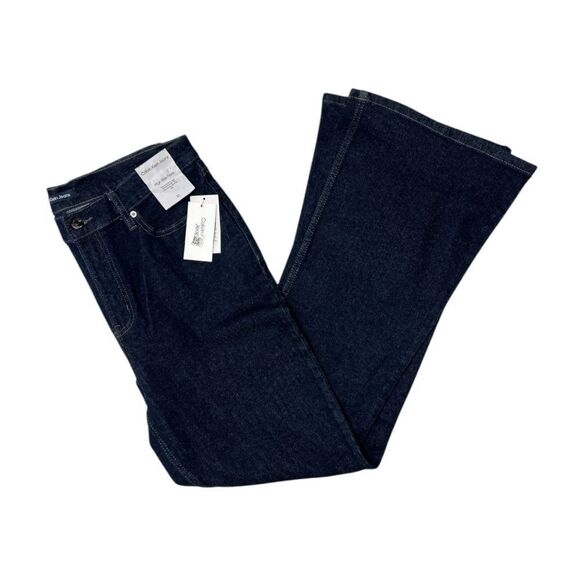 Calvin Klein High Rise Flare Jeans Dark Wash Size 32 NWT - Picture 8 of 9